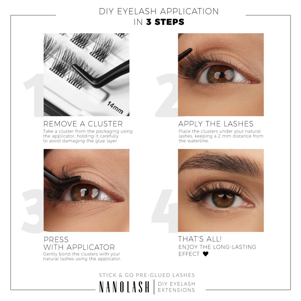 how to apply pre glued eyelashes nanolash