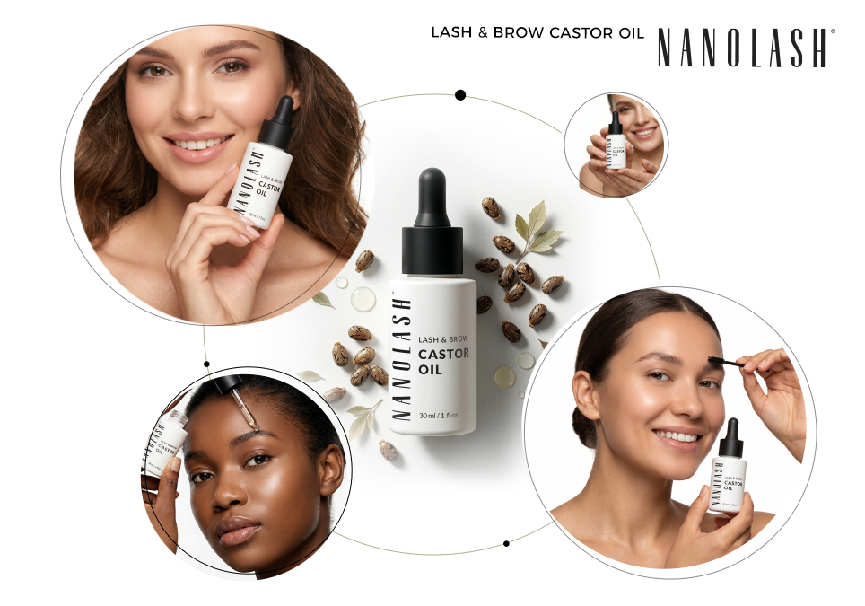 nanolash castor oil on eyebrows